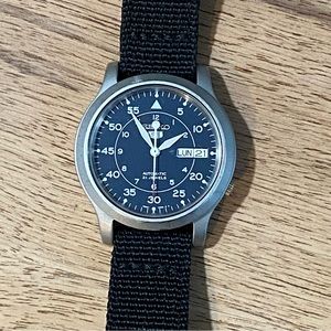 Seiko 5 Sports Automatic watch, blue with custom bracelet